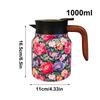 Stainless Steel Tea Kettle With Infuser Vintage Floral Pattern Insulated Teapot Thermal Coffee Carafe For For Keeping Hot Cold