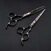 6.0-Inch Cherry Blossom Style Hairdressing Scissors Set - Straight, Bangs, and Serrated Scissors for Barbers
