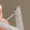 Women Brooch Sparkling Rhinestones Inlaid V-Shaped Design Lapel Pin Sweater Scarf Bag Badge Jewelry