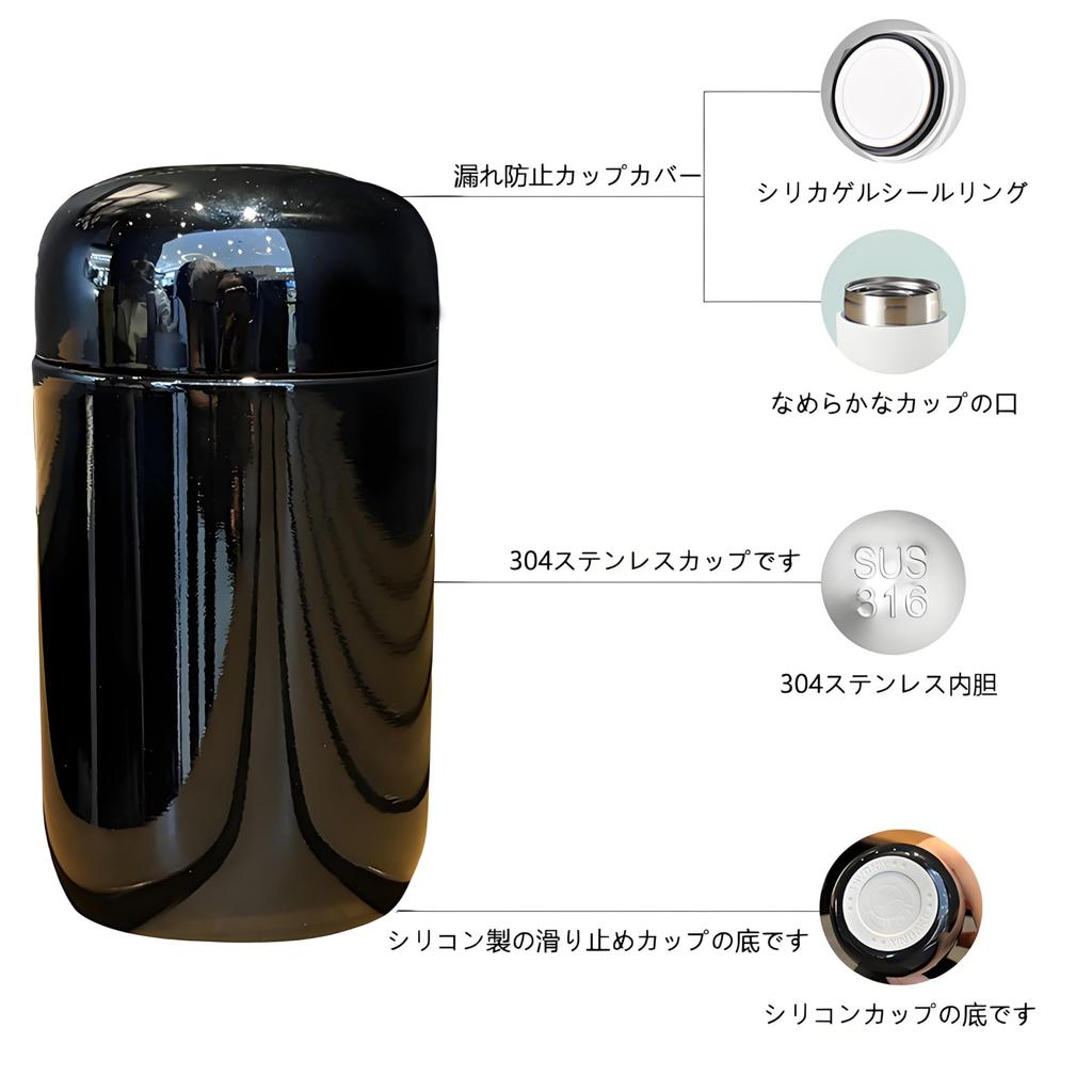 IOLOYU 200ml Stainless Steel Thermos Water Bottle, Easy To Clean, Perfect for Coffee, Cold or Insulated, Stylish, Small, Lightweight, Cute, Direct