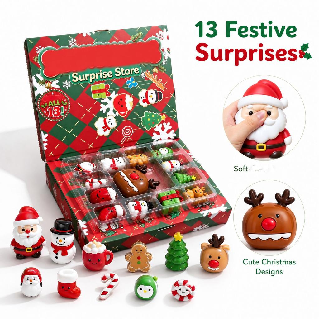 3D Christmas Toy, 13 Pcs Hand Toy for Kids