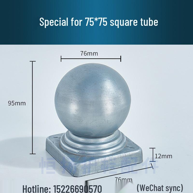 Wrought Iron Galvanized Ball Fence Post Cap for Square & Round Tubes