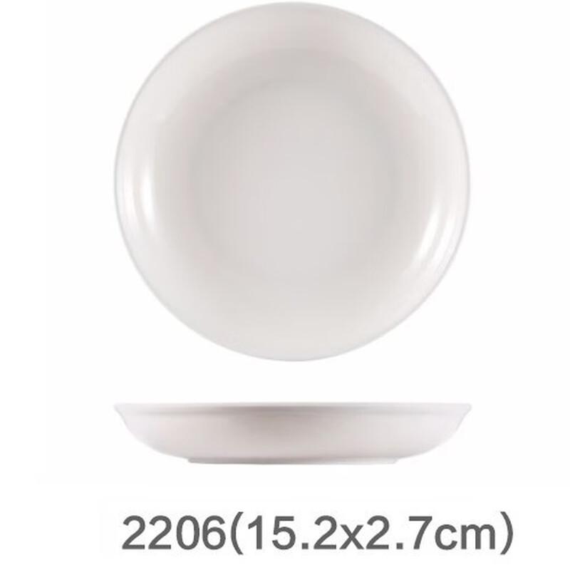 Tingle White Melamine Round Dinner Plates 10-Pack 6-inch