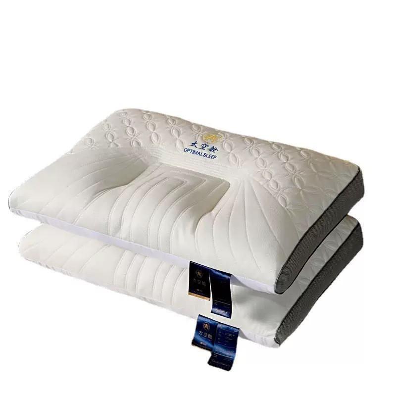 Ergonomic Memory Foam Pillow Neck Support Single Use Rectangle Shape With 9-Hole Fiber Fill Comfort Sleep Aid