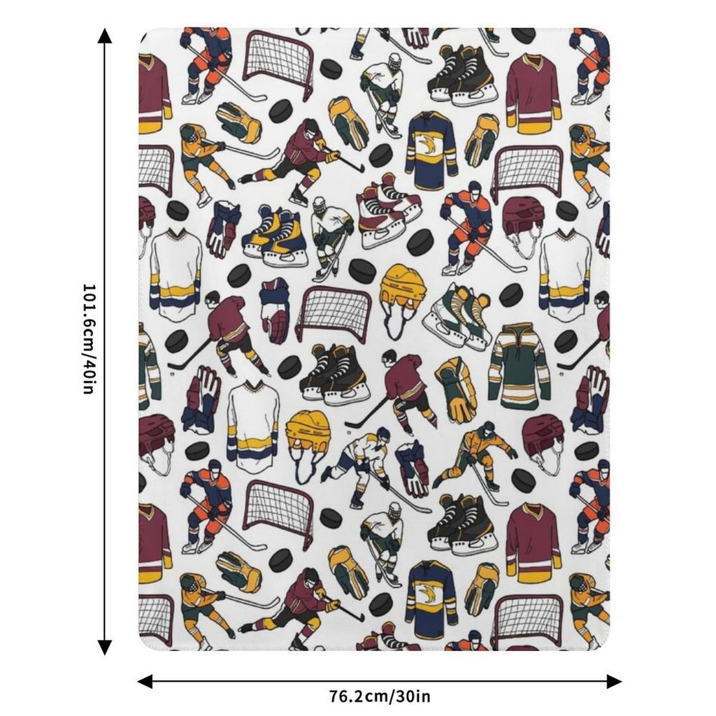 Ice Hockey Equipment Blanket Love Ice Hockey TTA Throw Blanket Ultra Soft Flannel Fleece Blanket for All Seasons