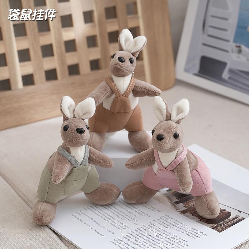 Cute Kangaroo Plush Key Ring Australian Animal Kangaroo Keychain For Girls Gifts Creative School Bag Charm Pendant