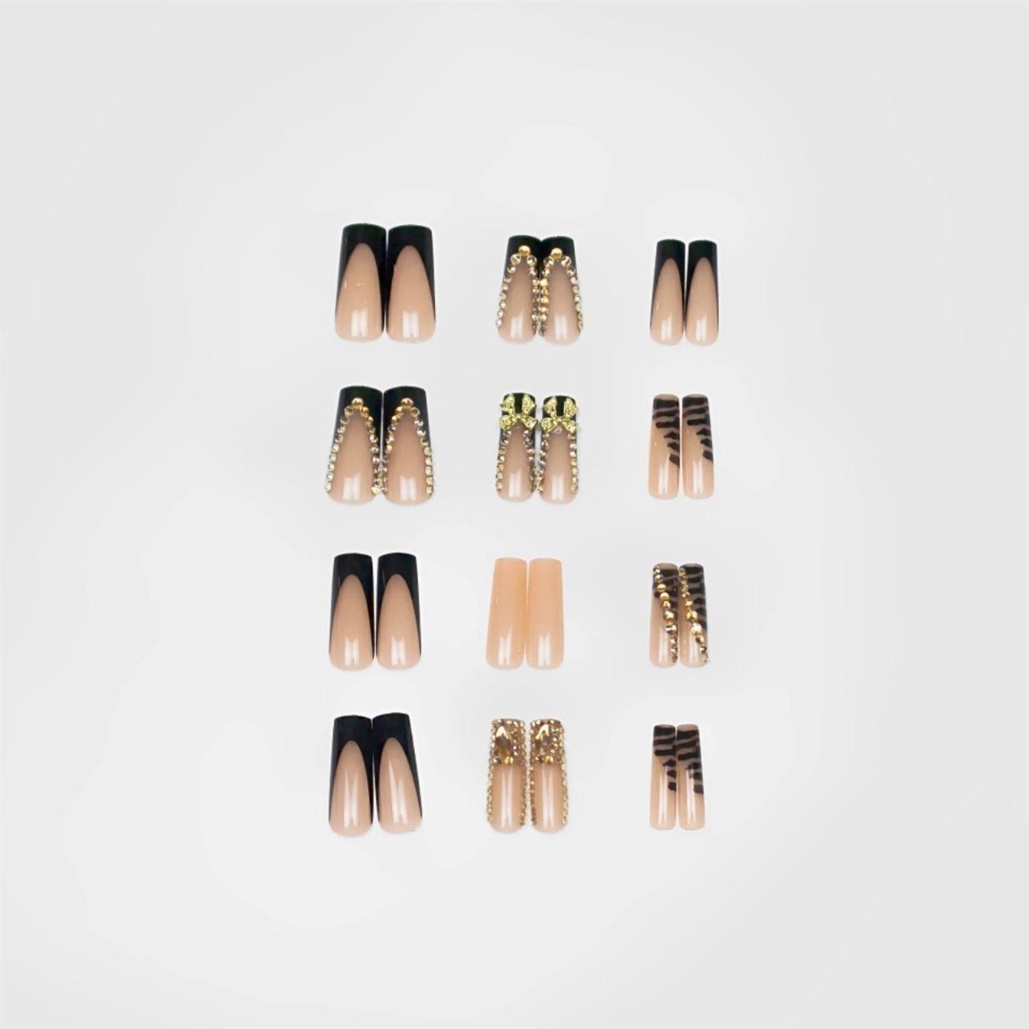 

Носить Ногти Длинные Взрывной Флеш Ноготь Оптовая Продажа Накладной Ноготь Бант Накладной Ноготь Страз Интернет Знаменитость 24 Штуки В Коробке Черный