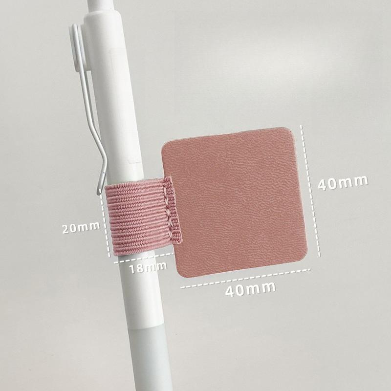 3Pcs Portable Self-Adhesive PU Leather Pen Clip Pencil Elastic Loop Cover Ring for Diary Planner Clip for IPhone Pencil Holder