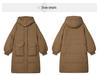 Women's Mid-Length Hooded Down Jacket, 2024 Plus Size Fashion, Warm Winter Coat, White Duck Down