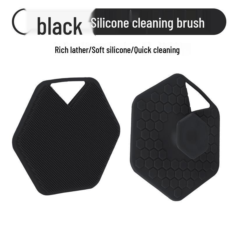 Double-Sided Silicone Bath Brush with Soft Bristles & Long Handle