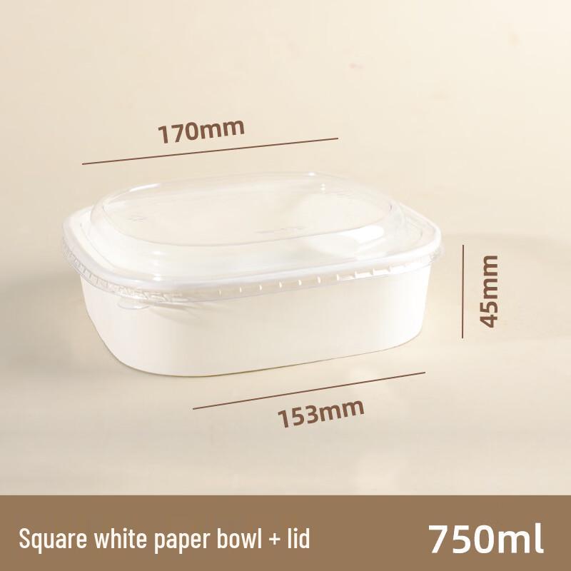 

Lantuan Disposable Kraft Paper Square Bowls with Lids