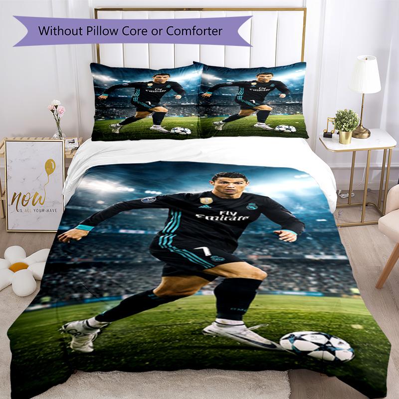 Ronaldo's Golden Legend: Ronaldo's Legacy Bedding Set, Breathable Duvet Cover with Pillowcases, Soft Bed Linen for Bedroom Home Decoration, Perfect Fe