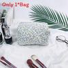 Floral Cotton Makeup Bag With Embroidery For Daily Use And Travel Storage