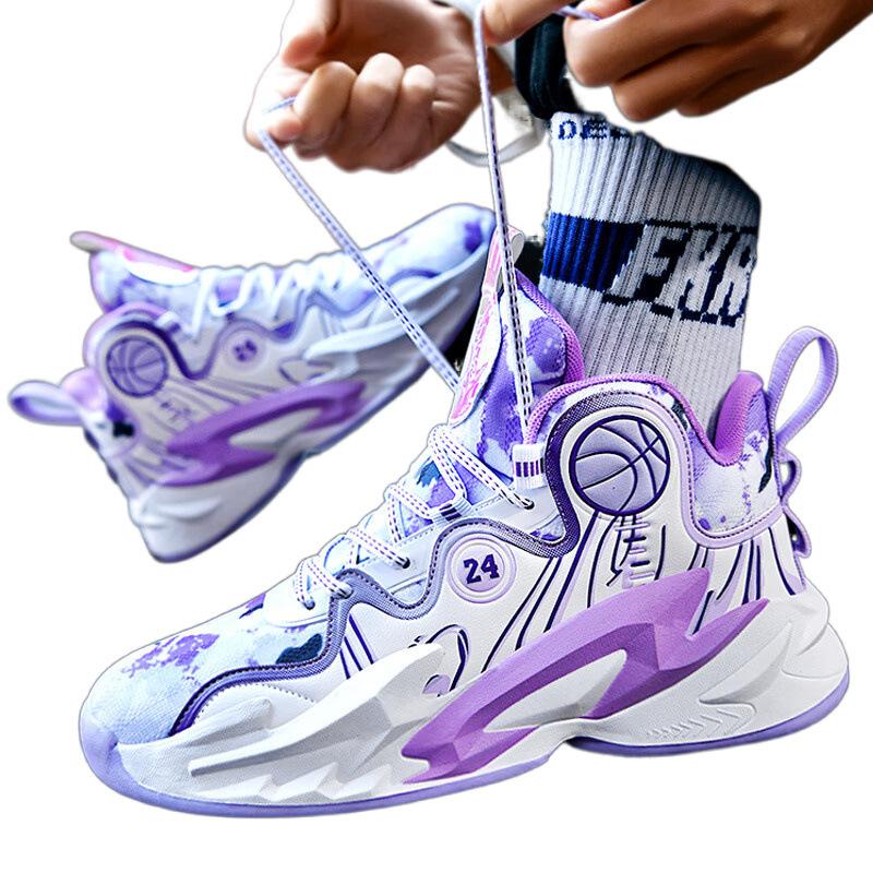 Men's shoes 2025 new spring and autumn youth blue basketball running sports shoes junior high school students friction has sound