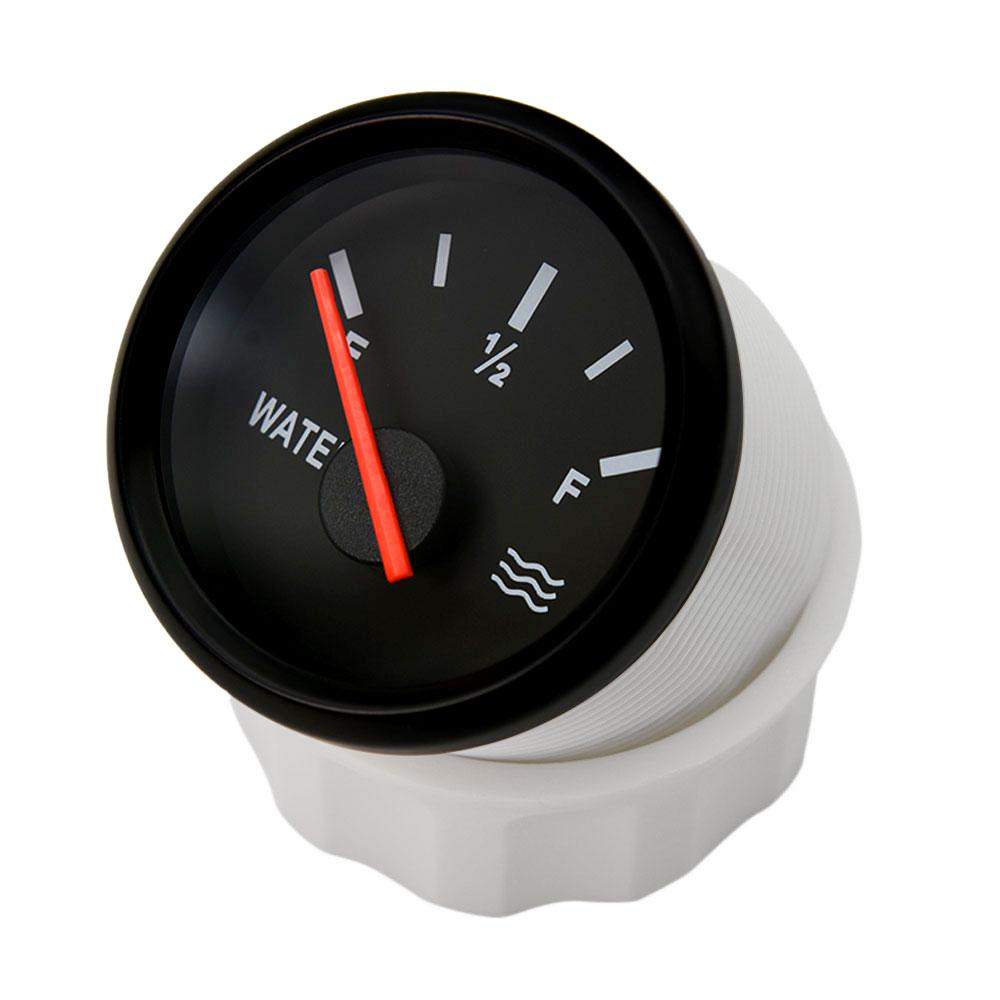 52mm Water Level Gauge 0~190 Ohm for Marine Car Boat Yacht 12V/24V Water Tank Level Gauge Red Backlight Fuel Level Indicator