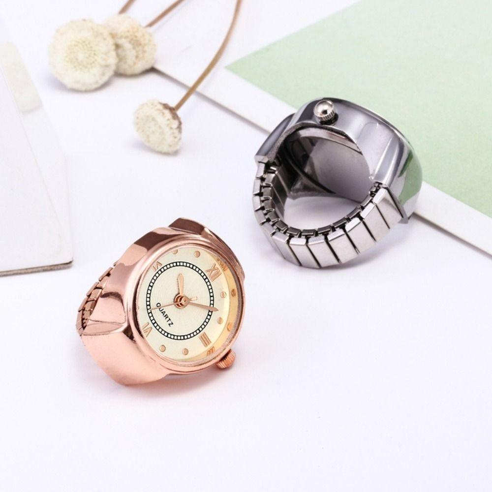 Vintage Ring Watches Mini Elastic Strap Ring Fashion Quartz Watch Rings Jewelry