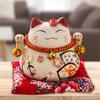 Ceramic Lucky Cat Figurine Statue Creative Good Luck Cat Piggy Bank Fortune Wealth Business Gifts Home Decoration