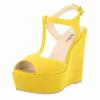 Fashion Women's Open Toe Sandals High Wedge Sexy Club Heel Shoes Wedding Shoes Women Sandals 195-2VE
