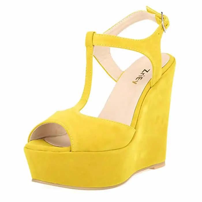 Fashion Women's Open Toe Sandals High Wedge Sexy Club Heel Shoes Wedding Shoes Women Sandals 195-2VE