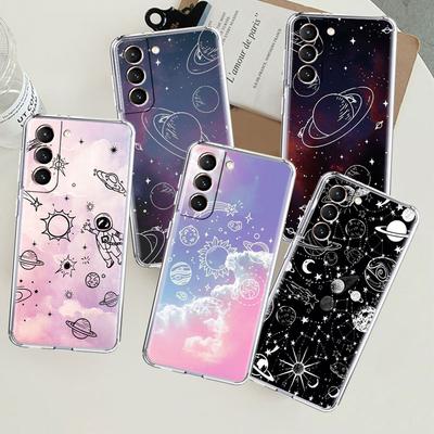 Capa transparente Cosmic Planet para Samsung Galaxy S22 S20 FE S21 S10 S9 Plus Note 20 Ultra 10 Lite Capa transparente para telefone