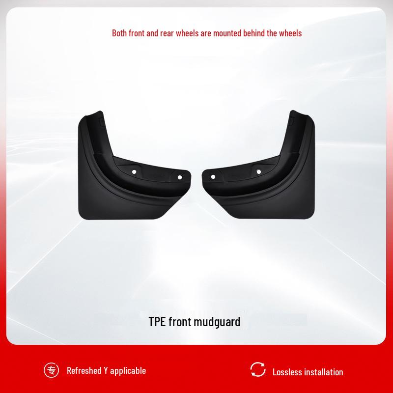 Tesla Model Y/3 Refresh Mudguards: Punch-Free TPE Front & Rear Wheel Mudflaps