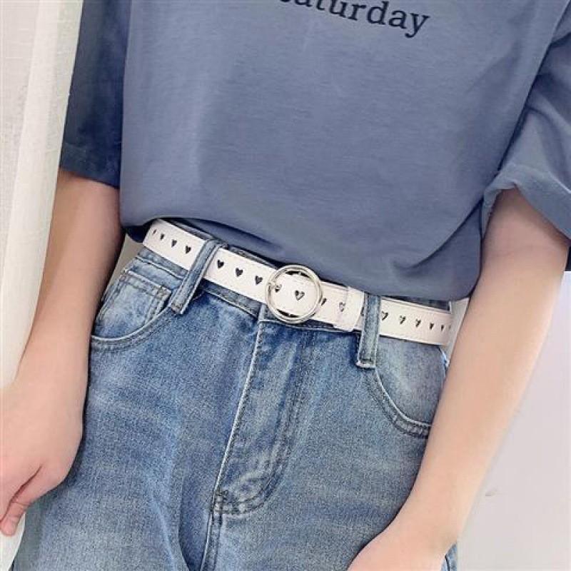 Elegant Minimalist Women's Pu Leather Belt Stylish Round Buckle Adjustable Fashion