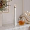 Halloween Ghost Candle Lights Flameless Taper Candles, Battery Operated Flickering Light with Tea Remote, Real Wax 3D Wick LED Candles for Dinner