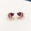Rose Gold Phoenix Tail Stud Earrings Women's Exquisite Small High-end Earrings Fashion Versatile Earrings