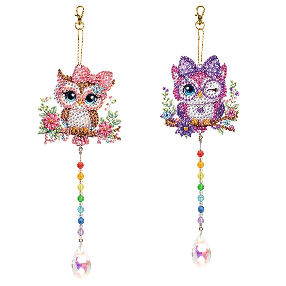 2Pcs Diamond Painting Art Pendant Diamond Painting Hanging Decor for Adults DIY Summer Home Garden Hanging Ornament