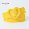 Elastic Stretch PP Grass Woven Sweet Decorative Dress Ladies Love Buckle Belt