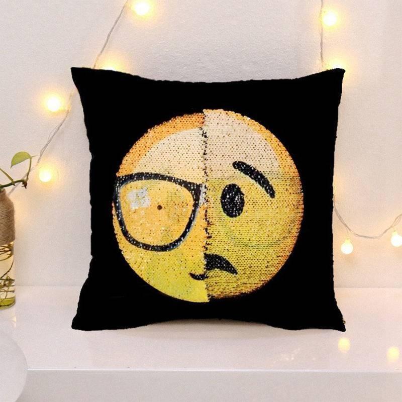 Colorful Double-sided Emoji Mermaid Sequin Pillowcase For Cozy Home Decor