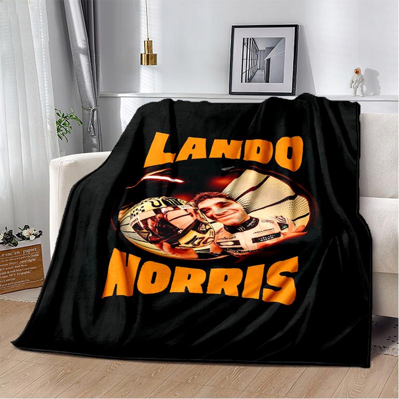 Manta Suave de Felpa Lando Norris Piloto F1, Manta de Franela Manta de Tiro para Sala de Estar Dormitorio Cama Sofá Oficina Cubierta Regalo