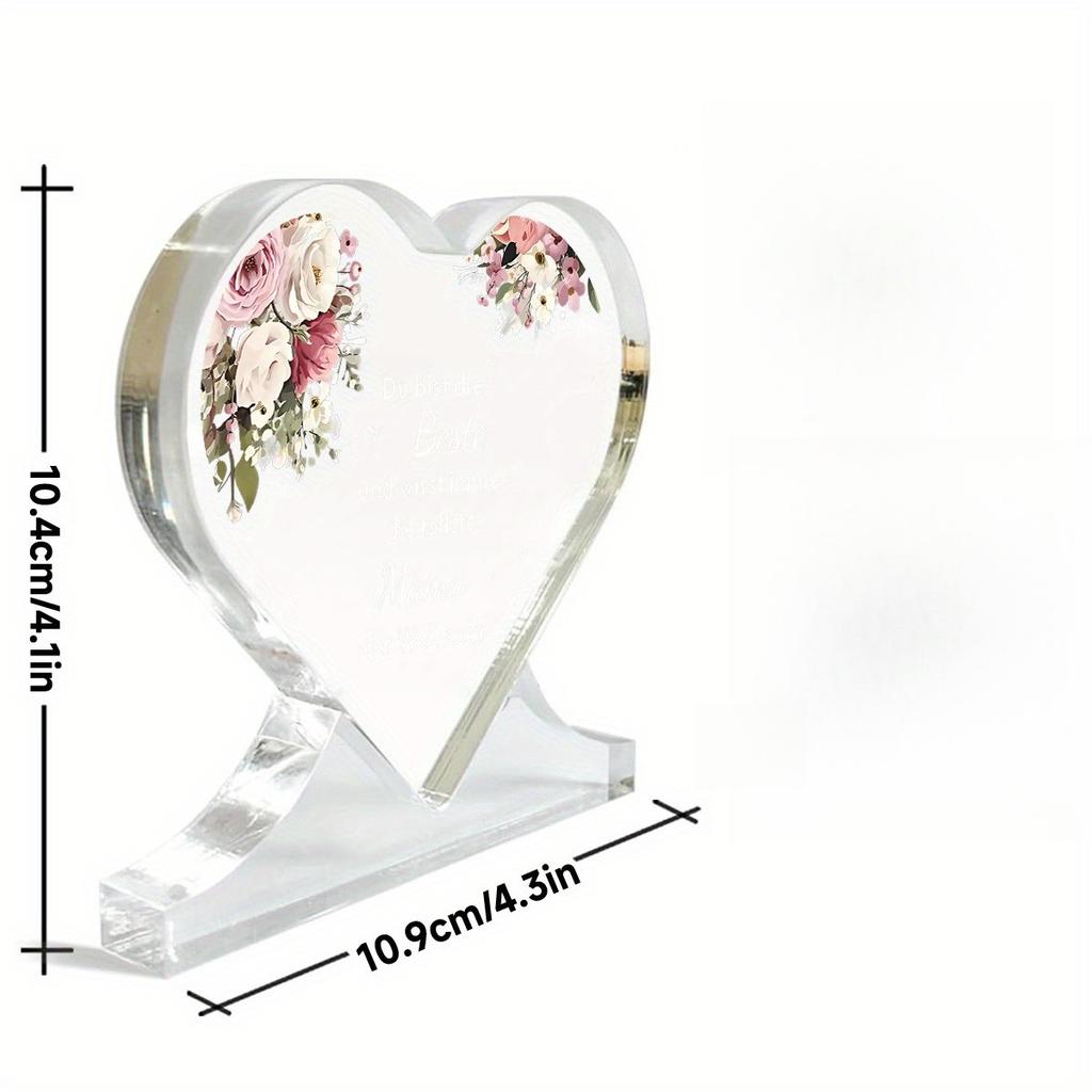 Cadeau Fête des Mères Allemande, Cadeau d'Anniversaire Fête des Mères pour Fille et Fils, Panneau Décoratif Plaque Acrylique, Convient pour Mère, Belle-Mère, Mère