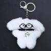 Lovely Fluff Stuffed Keychain Handmade Plush Dog Keyring Soft Cartoon Animal Backpack Pendant Versatile Bag  Accessory