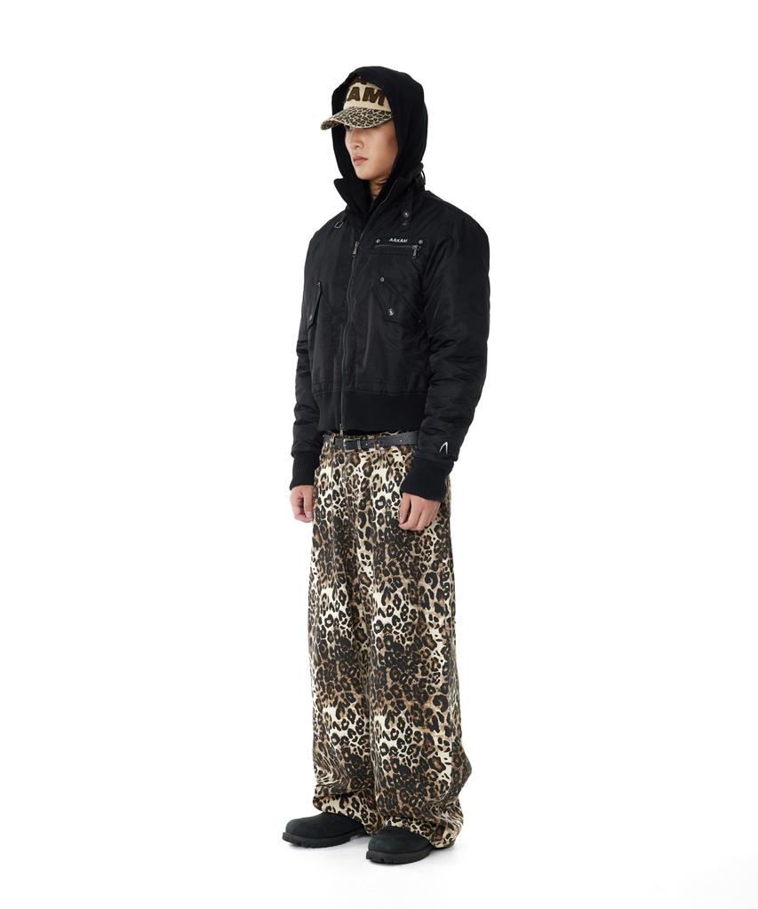 AAKAM Leopard Pattern Cotton Pants (Brown)