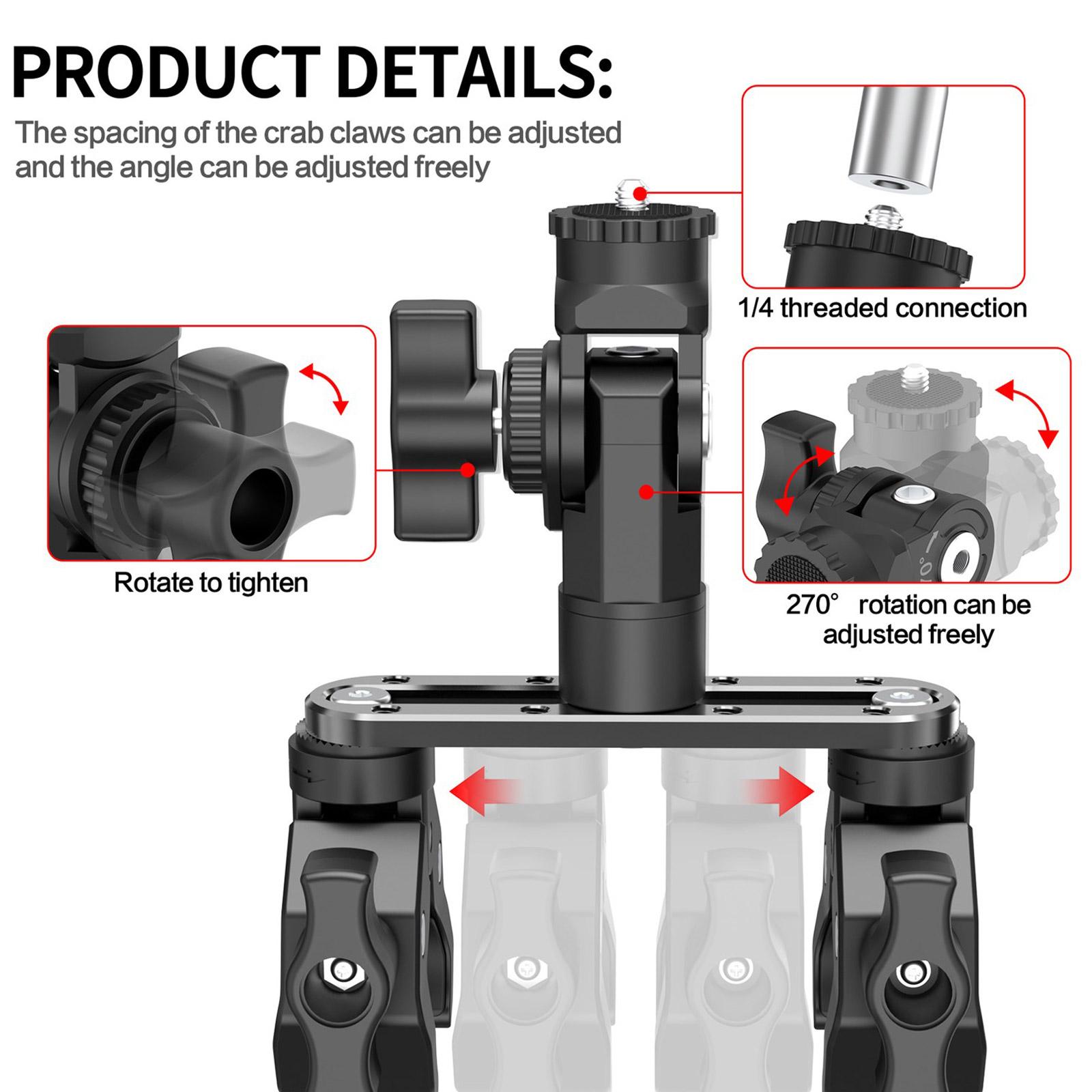 

360 Rotating Off Road Camera Mount Anti Shock Aluminum Base Quick Release Mechanism For Adventure Recording Devices 1