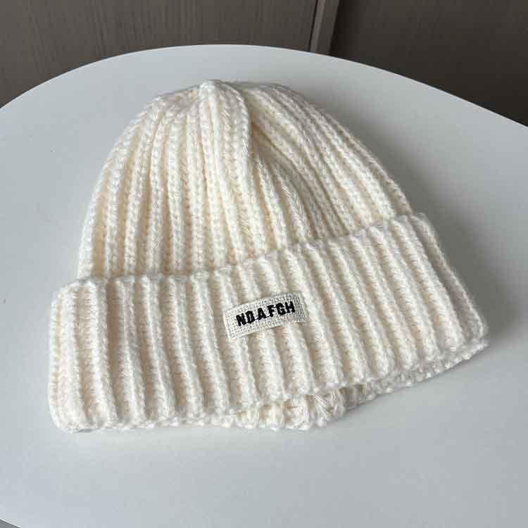 Autumn and Winter Cloth Label Ins Candy-colored Knitted Hat Children's Versatile Thickened Warm and Cold Ear Protective Wool Hat