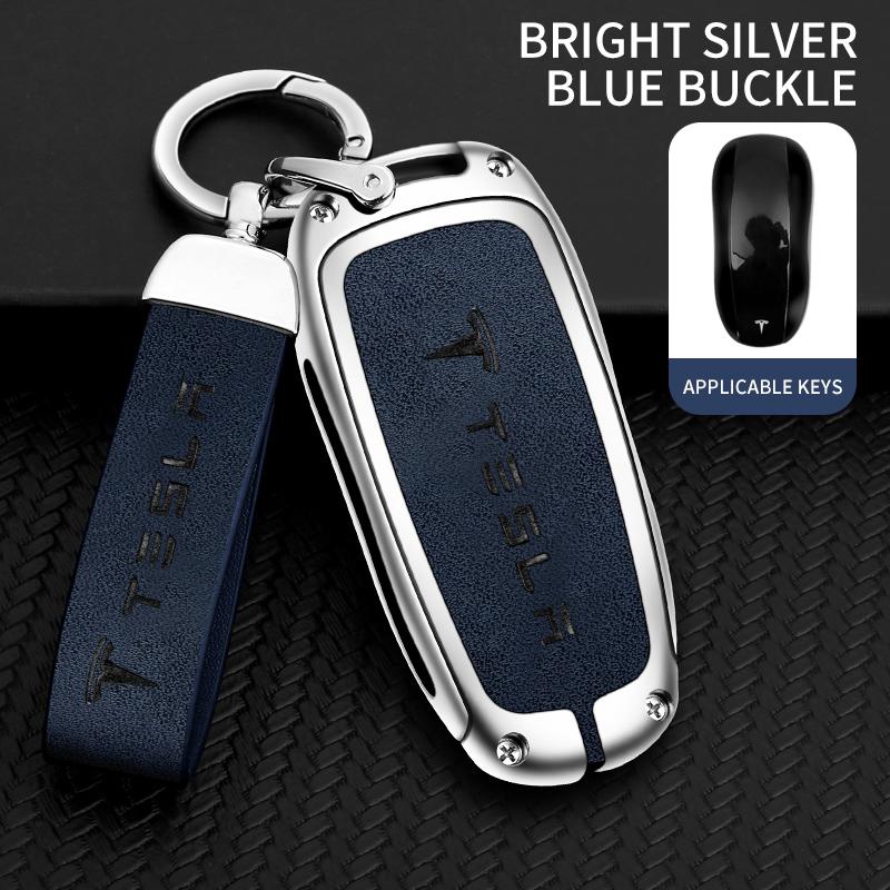 AAAIU1 Zinc Alloy Car Fob Smart Remote Key Case Cover Holder For Tesla Model 3 Model S Model Y Model X Protector Keychain Accessories