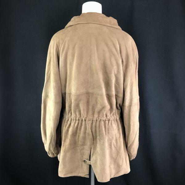 Chloe /Lambskin Leather Coat/Ladies 42/Volume Collar/Suede/Hidden Buttons/Drawstring Hem/Blouson/Outerwear(USED)