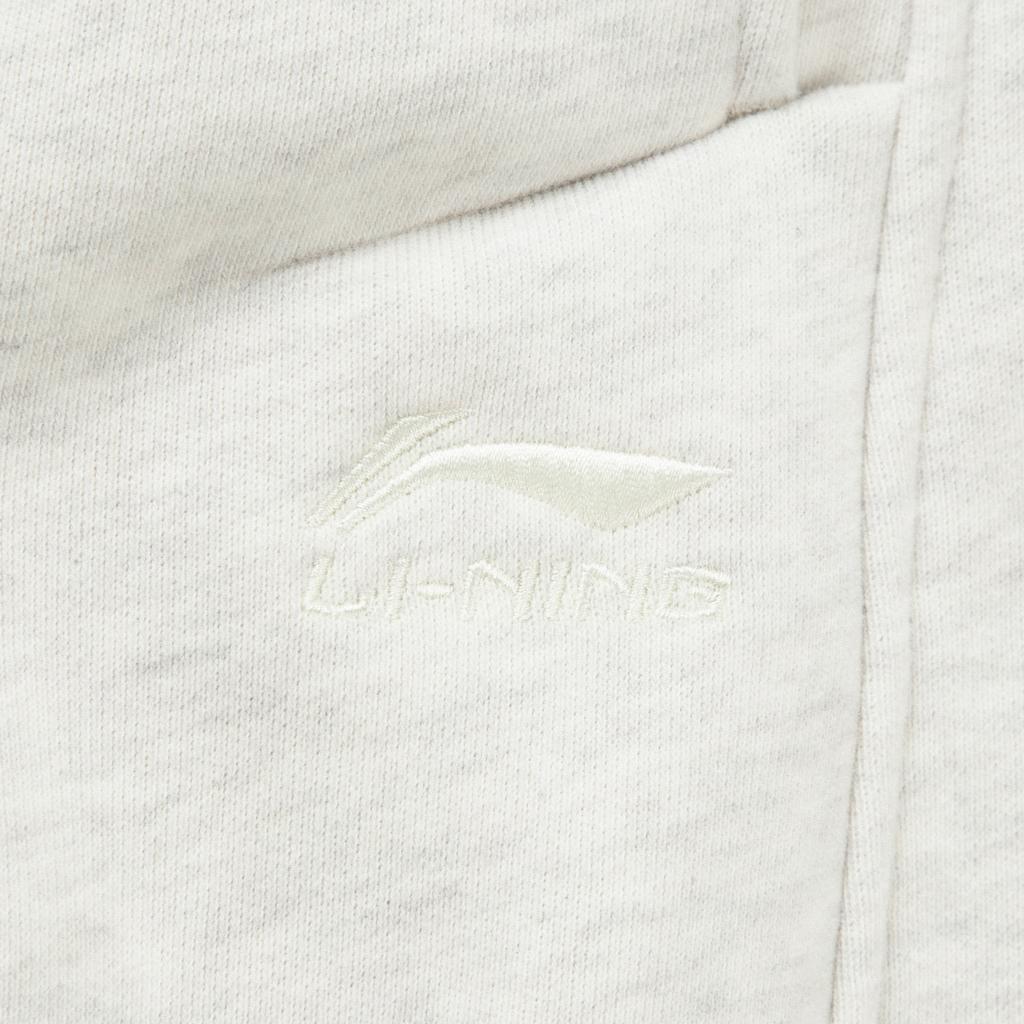 Li Ning Sports Lifestyle Series Simple Versatile Casual Fleece Lined Warm Straight Leg Knit Joggers Women Joggers Flower-Gray Tile-Gray AKLV956-4