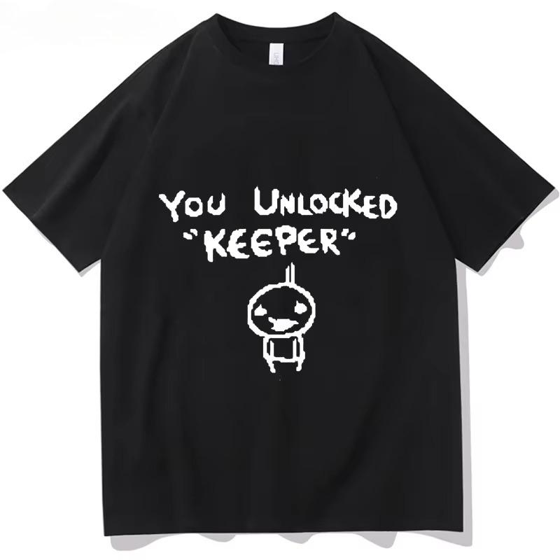 Hip Hop Binding of Isaac Print Tshirt Unisex Women Oversized You Unlocked Keeper T Shirt Cotton Tee Hip Hop Tshirt Tops Streetwear