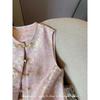 2025 early spring buckle satin embroidered jacquard vest, sleeveless top, vest for women