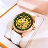 Orologio Meccanico Automatico Vuoto Incrostato di Diamanti Moda Donna Semplice Luminoso Impermeabile