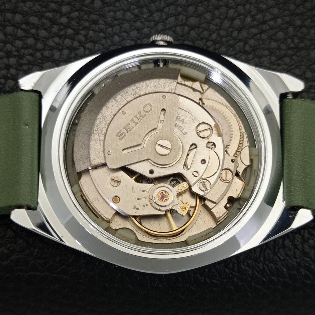 VINTAGE SEIKO 5 AUTOMATIC 6309A REFURBISHED JAPAN MENS GREEN WATCH a441726-1 Sk-a441726