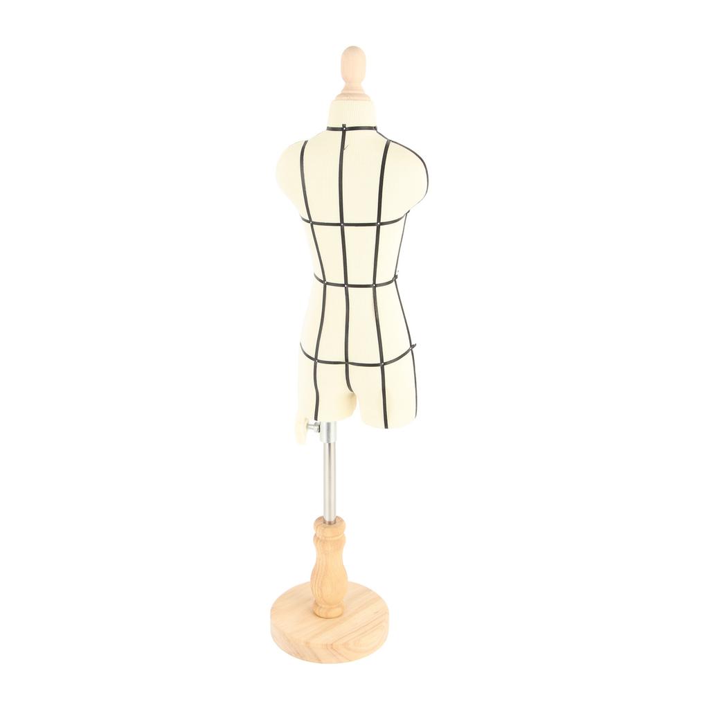 Miniature Dress Form with Stand Wood Base Sewing Mannequin Body Clothing Display Model for Dressmaking and Teaching