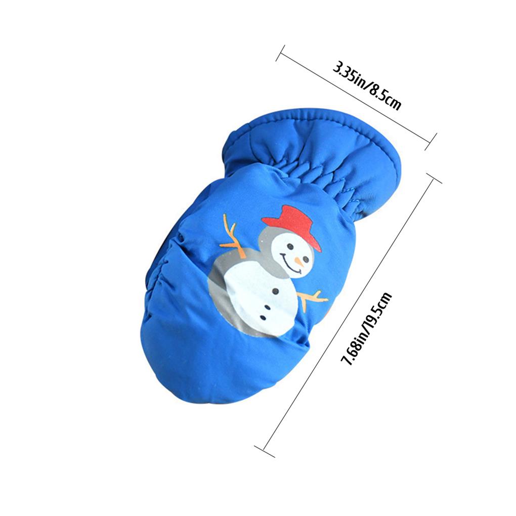 Kids Ski Gloves Warm Children Full-Fingers Non-slide Winter Mittens Cartoon Waterproof Hand Warmer Outdoor Riding Girls
