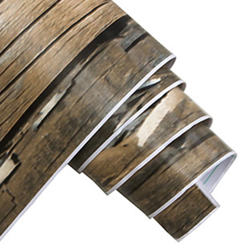 Wood Contact Paper Vintage Wood Grain Self Adhesive Wallpaper Decorative Wood Peel and Stick