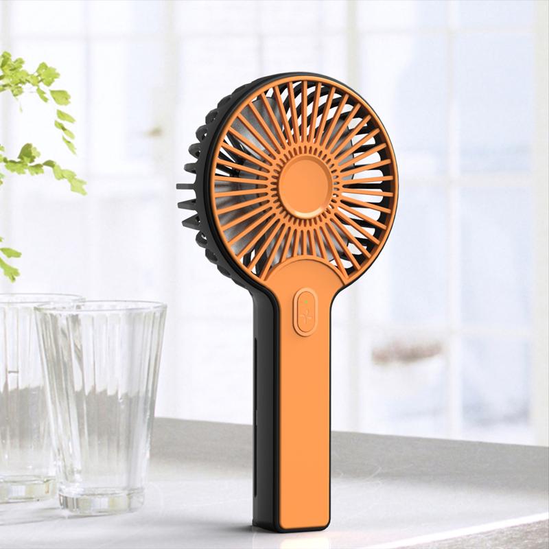 

Portable small fan is cool in summer Handheld Color-blocking USB charging mini fan handle out of the air is silent gift