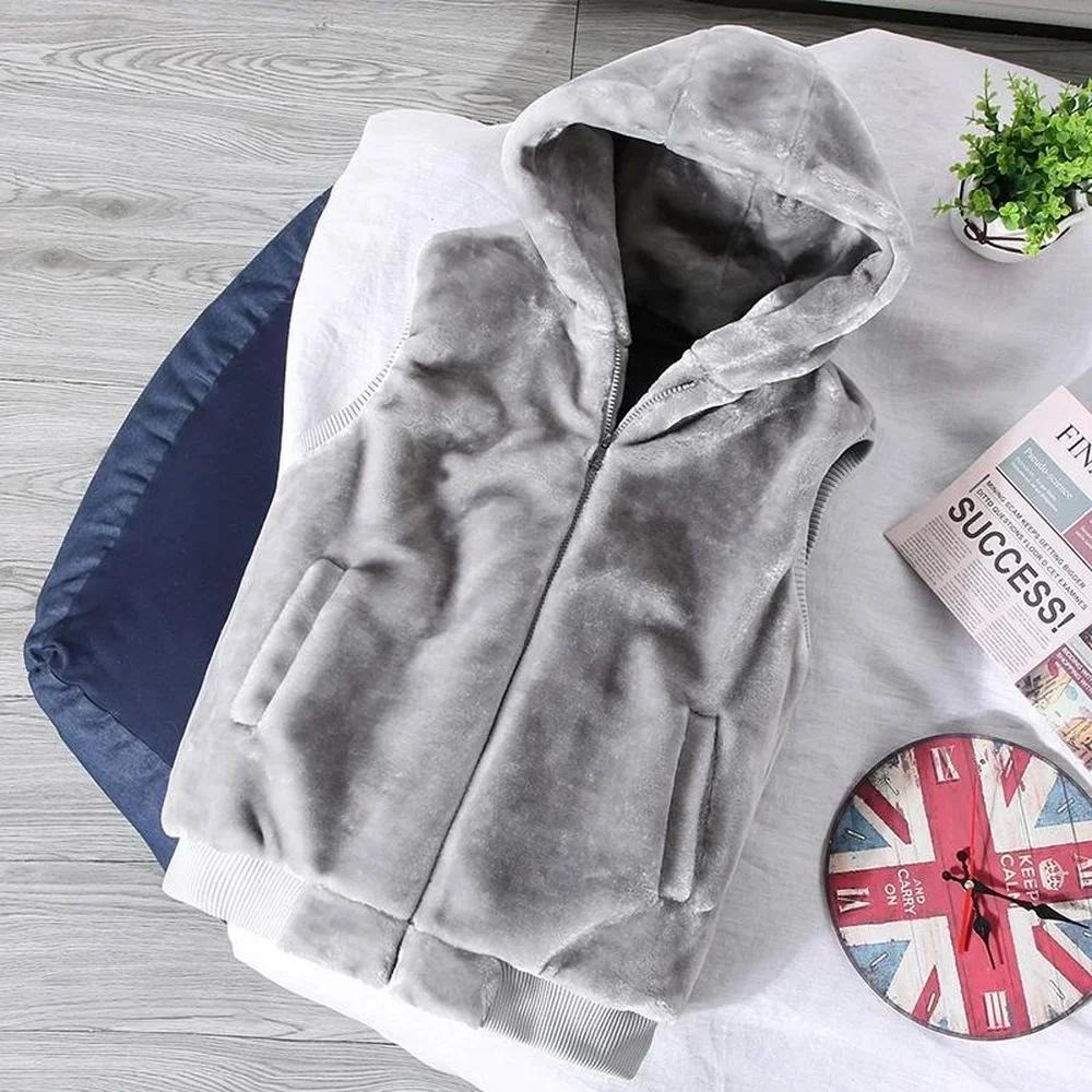 

Белый шерстяной жилет куртка мужская осень-зима безрукавка мужская жилетка теплое пальто искусственная шерсть мужская одежда XXXXXL