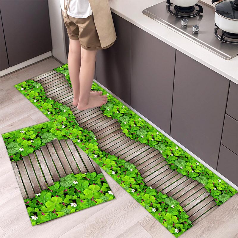 Kitchen Rugs Print Non-Slip Thick Cushioned Kitchen Mat Comfort Standing Mat for Kitchen
